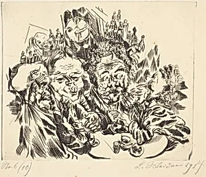 Der Kunstleratelier (Group around a table)