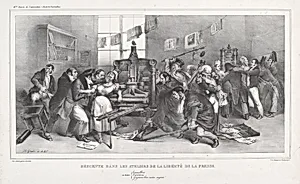Descente dans les Ateliers de la Liberté de la presse (Raid on the Workshops of the Freedom of the Press)