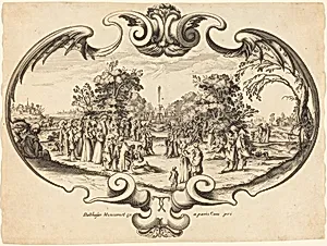 Design for a Fan: Courtly Figures in a Landscape by Noël Cochin