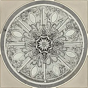 Design for an Inlaid Circular Table Top, with Alternatives