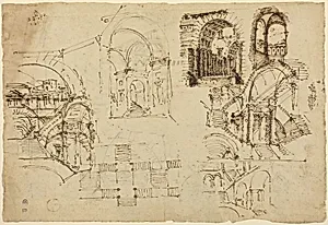 Designs for Palatial Staircases [recto]