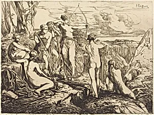 Diana and Her Nymphs by François-Nicolas Chifflart