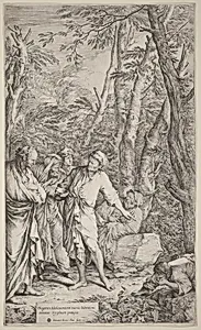 Diogenes Casting Away His Bowl by Salvator Rosa