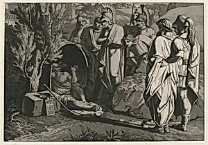 Diogenes in His Tub with Alexander and His Generals