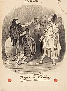 Diogène et Alcibiade a l'Odéon by Honoré Daumier