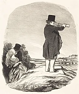 Dis donc ma femme... je ne vois rien! by Honoré Daumier