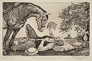 Don Quixote Reading to Rosemante