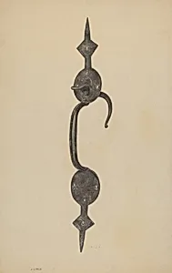 Door Handle with Thumb Press