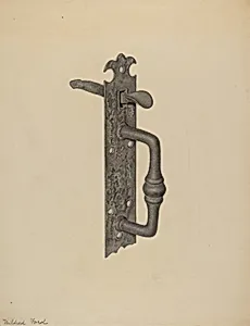 Door Handle with Thumb Press