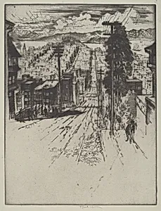 Down and Up the Hills to the Bay, San Francisco by Joseph Pennell