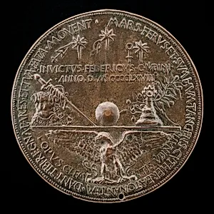 Eagle with Spread Wings Supporting a Platform of Symbolic Objects [reverse]