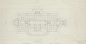 Early Plan Study for Site on Axis of 6th Street