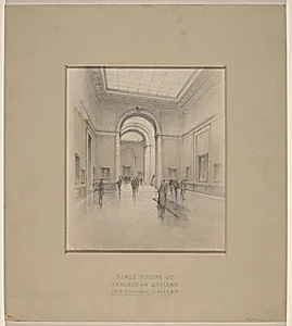 Early Study of Exhibition Gallery off  Central Gallery