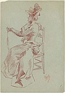 Elegant Lady Seated in a Chair