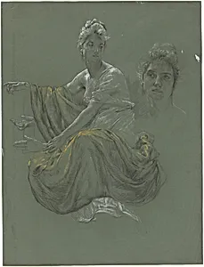 Elegant Young Woman in Classical Drapery
