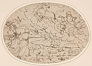 Elisha Watching Elijah in the Fiery Chariot