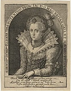 Elizabeth, Princess, Wife of the Elector Palatine Frederick V, King of Bohemia by Crispijn de Passe I