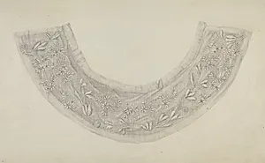 Embroidered Linen Collar