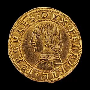 Ercole I d'Este, 1431-1505, 2nd Duke of Ferrara, Modena, and Reggio 1471 [obverse]