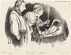 Est-il joli!... ce chérubin!... by Honoré Daumier