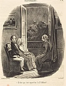 Et dire que c'est aujourd'hui la Saint-Médard! by Honoré Daumier