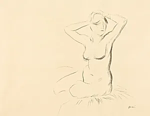 Etude de femme nue, les mains croisées au-dessous de la tête (Study of a Nude Woman, Her Hands Crossed behind Her Head) by Jean-Louis Forain