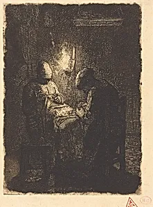 Evening (La viellee) by Jean-François Millet