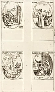Exaltation of the Holy Cross; St. Aper; St. Euphemia; St. Lambert by Jacques Callot