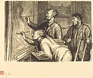 Exposition de peinture de 1868 - Le Dernier coup de pinceau by Etienne after Honoré Daumier