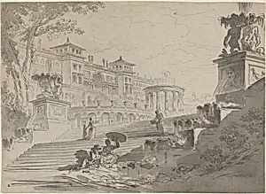 Fantasy on the Villa Medici with Fountains