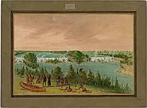 Father Hennepin and Companions at the Falls of St. Anthony.  May 1, 1680 by George Catlin
