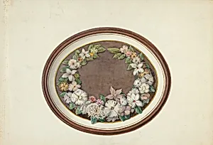 Feather Wreath Oval Frame