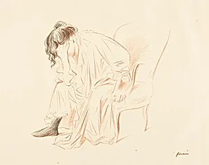 Femme assise, la tête dans la main droite (Seated Woman with Her Head Resting on Her Right Hand) by Jean-Louis Forain
