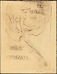 Femme et Cygne, 22 fevrier 1912, Diner Japonaise (Woman and Bird, 22 February 1912, J