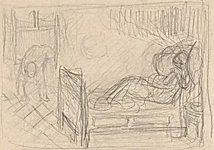 Figure on a Bed in a Room