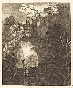 Figure Standing under a Stone Arch
