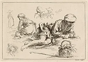 Figure Studies including Reclining Boy