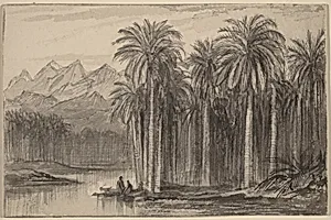 Figures Setting Out in Canoes from a Palm Grove (Wady Feiran)