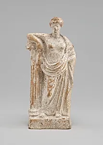 Figurine of a Goddess (possibly Aphrodite) or a Woman, Leaning on an Ionic Column