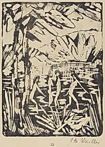 Five Girls at a Forest Pond (Funf Madchen am Waldteich)