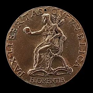 Florence Holding an Orb and Triple Olive Branch [reverse]