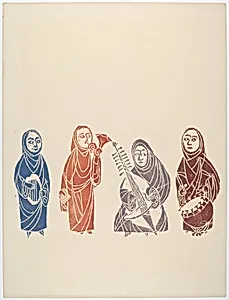 Four Figures Playing Musical Instruments