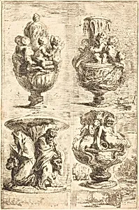 Four Vases (Les quatres vases) by Gabriel Jacques de Saint-Aubin