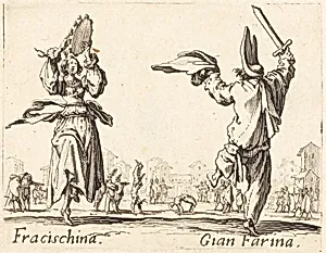 Fracischina and Gian Farina by Jacques Callot