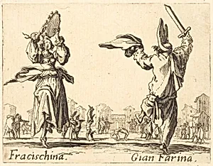 Fracischina and Gian Farina by Jacques Callot