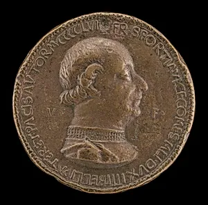 Francesco I Sforza, 1401-1466, 4th Duke of Milan 1450 [obverse]