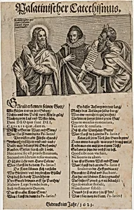 Frederick V, King of Bohemia Between Christ and Moses From the Palatine Catechism by Unknown Artist
