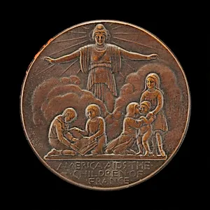 French Heroes Fund Medal: America Aids the Children of France [reverse]