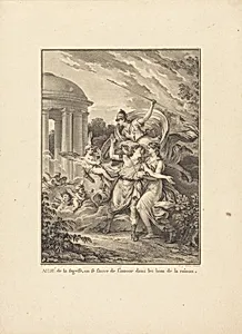 Frontispiece: Aidé de la sagesse, on se sauve de l'amour dans les bras de la raison