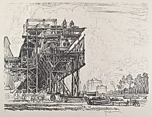 Gas Works from the Canal, Berlin by Joseph Pennell